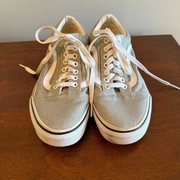 Vans Silver Old Skool Sneakers Size 8.5 - Picture 3 of 6